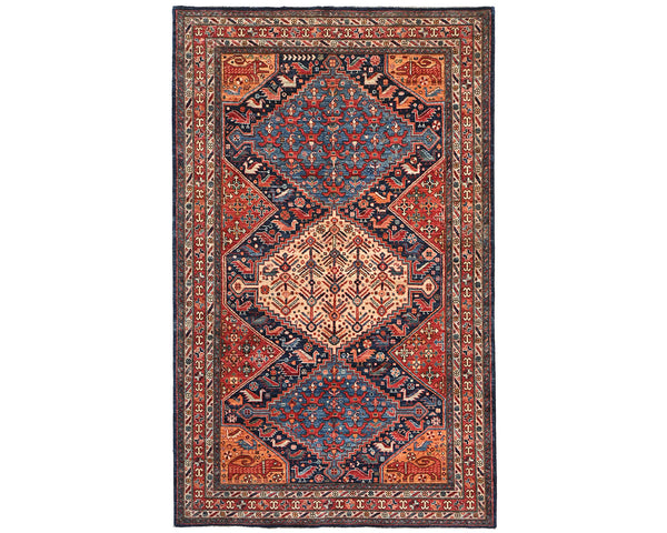 5x8 Multicolor Aryana Afghan Hand Knotted Veg Dye Wool Area Rug